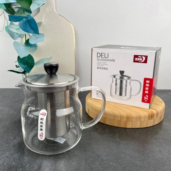 DELİGLASSWARE 610 ML CAM DEMLİK